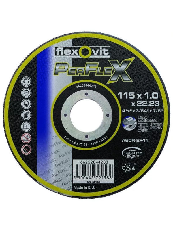 Flexovit Perflex Flat Inox Steel/Stainless Steel 115 x 1 mm