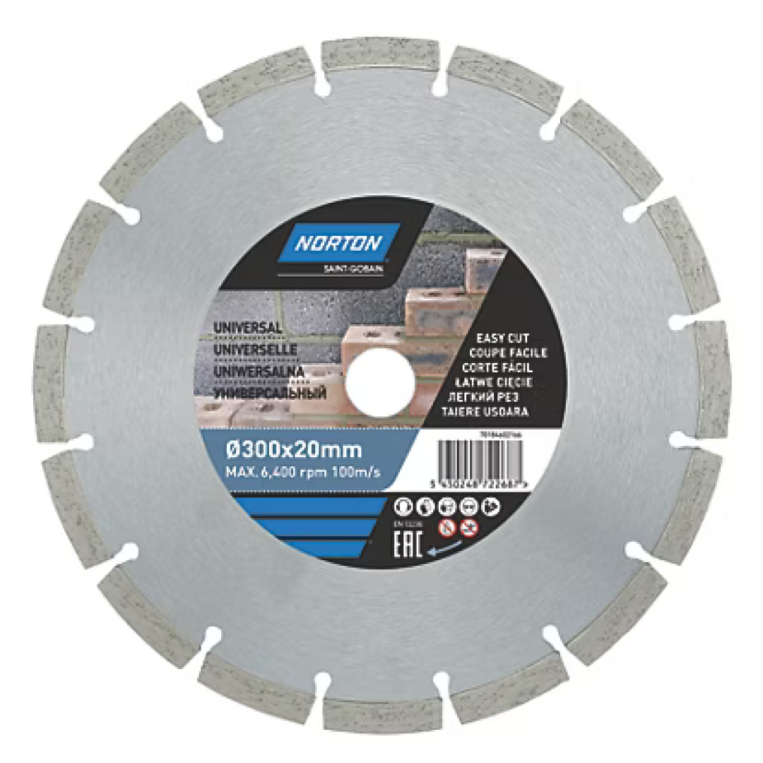 Norton Multi-Material Segmented Diamond Cutting Blade 300mm x 20mm