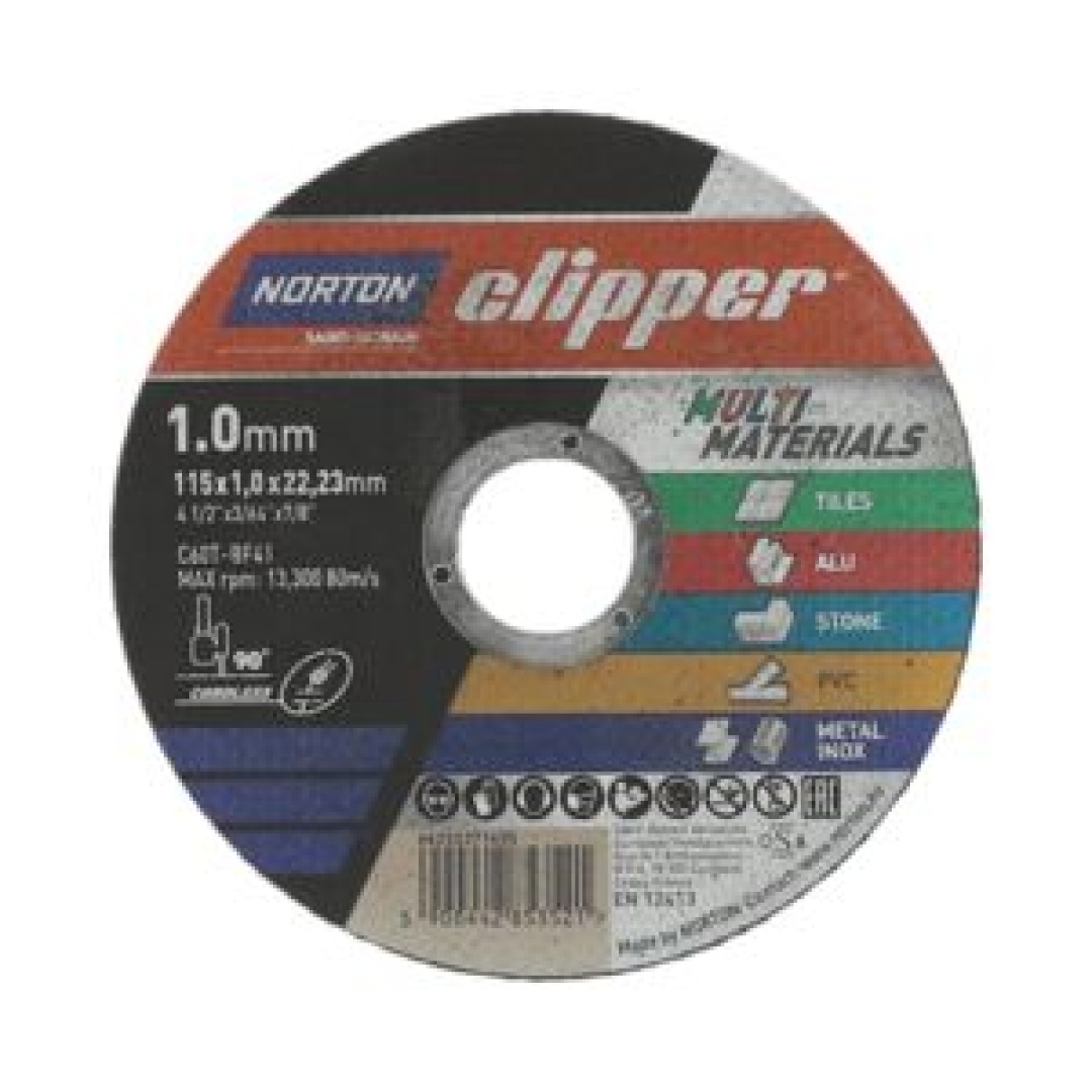 Norton Clipper 115 x 1mm Cutting Disc – Ultra Thin Metal & Multi-Purpose Cut-Off Wheel