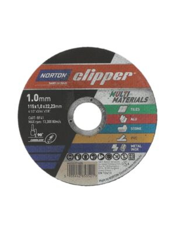 Norton Clipper 115 x 1mm Cutting Disc – Ultra Thin Metal & Multi-Purpose Cut-Off Wheel