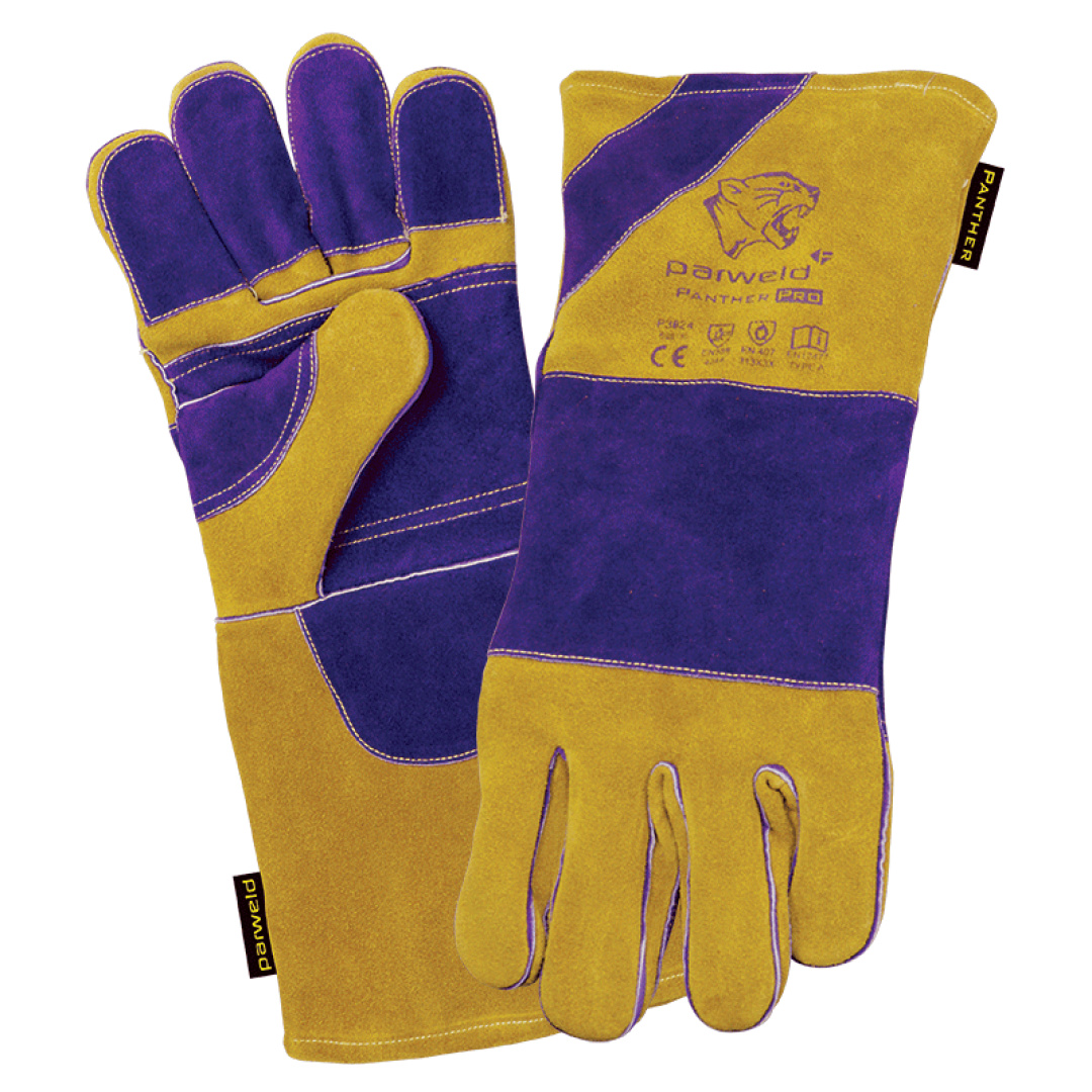 Panther PRO P3824 Cow Grain Leather Gauntlets – A Grade Welding Gloves