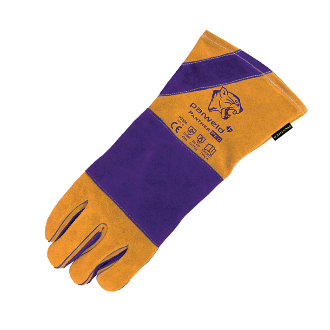 Reinforced Leather Welding Gloves with Extra-Long Cuff